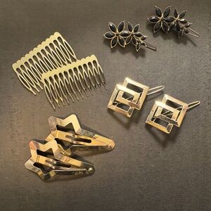 Set of 4 Gold Hair Accessories